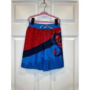 Kids Marvel Spider-Man Swim Trunks Blue Red Size 6/7 (S) Youth‎ Boy Character